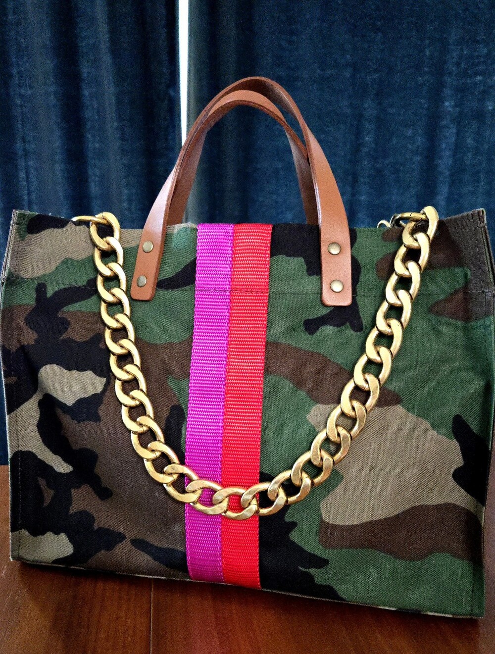 Chunky Gold Flat Link HandBag Chain Shoulder Strap Or Bag Charm